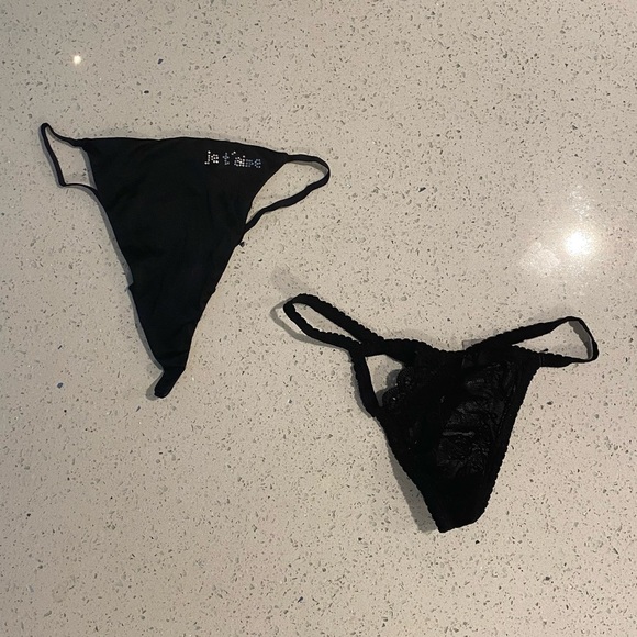 Other - Black Lace Thong Set
